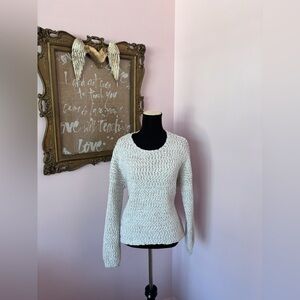 Anthropologie Yes Lola Cream Textured Sweater